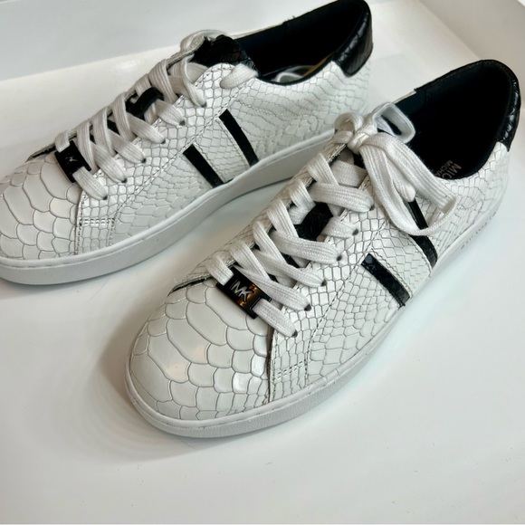 Michael Kors Snake Printed White and Black Sneaker - Picture 6 of 10